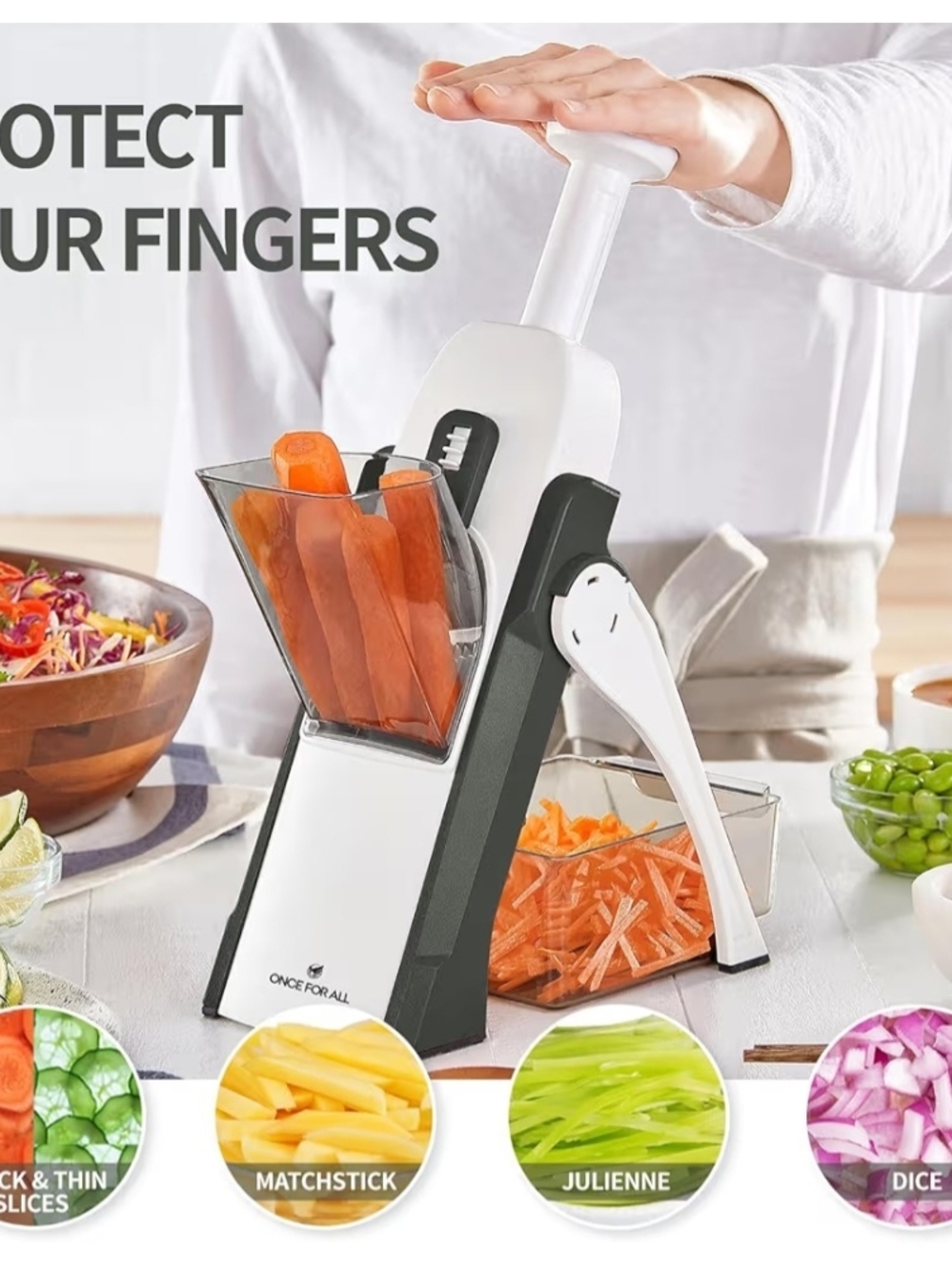 White & Gray Manual Vegetable Chopper and Slicer - Picture 5 of 6